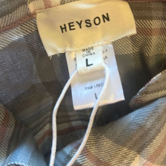 Flowy Plaid Blouse Button Up Top Unique Cut Oversized Boho Chic - Picture 3 of 7